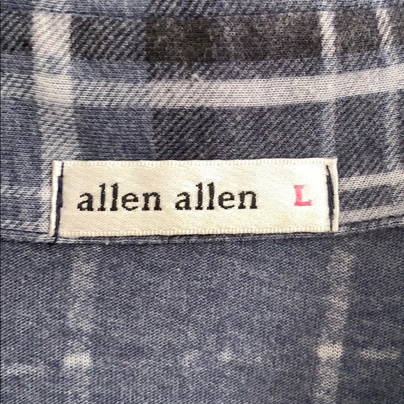 allen allen Button Down Navy Lightweight Flannel L - Picture 3 of 4